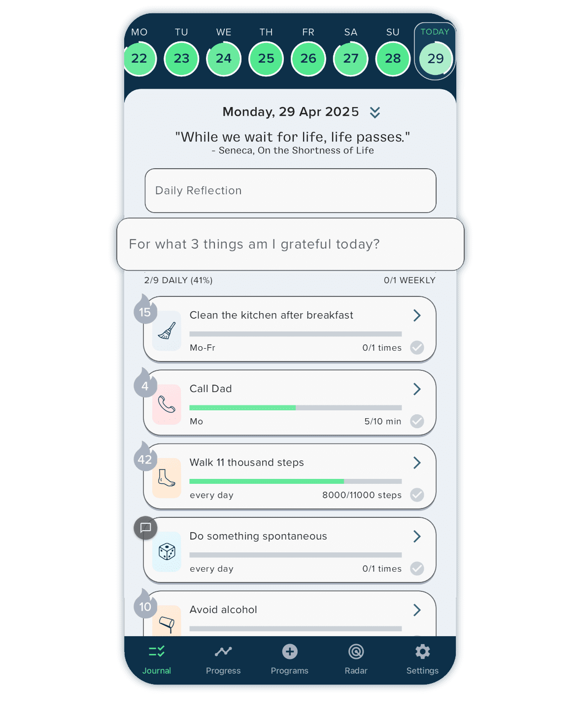 Screenshot - Track Habits in Journal